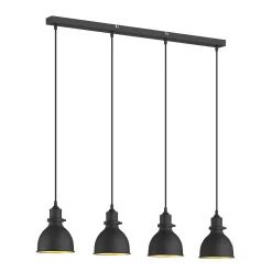 Lindby-riippuvalaisin Jasminka, musta/kulta, metalli, 4-valo.