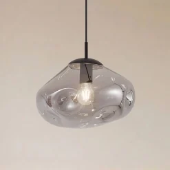 Lindby riippuvalaisin Lelia, savuharmaa, lasi, Ø 35 cm