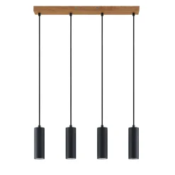 Lindby-riippuvalaisin Maniva. 60 cm, 4-valo, musta, GU10