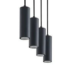 Lindby-riippuvalaisin Maniva. 60 cm, 4-valo, musta, GU10