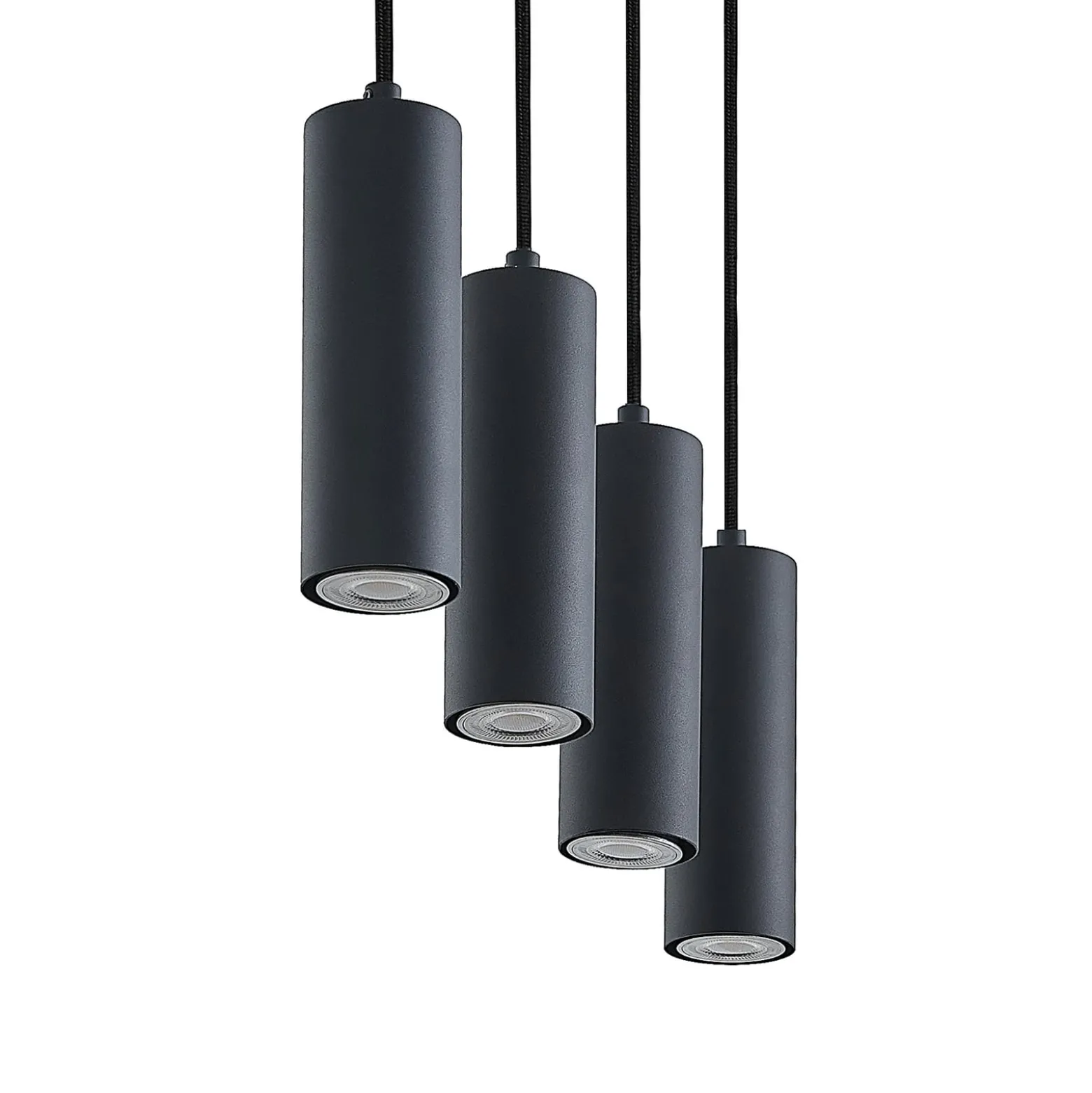 Lindby-riippuvalaisin Maniva. 60 cm, 4-valo, musta, GU10