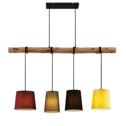 Lindby-riippuvalaisin Moskova , värikäs, tekstiili, puu, E27, 116 cm