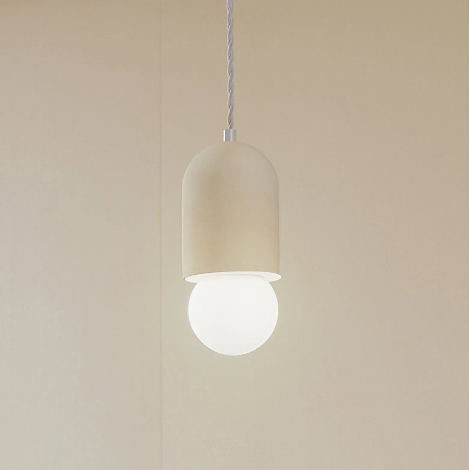 Lindby riippuvalaisin Nielson, Ø 11 cm, beige, kipsi