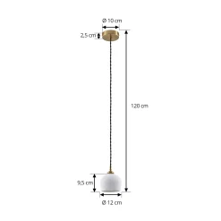 Lindby riippuvalaisin Nolane, Ø 11 cm, keramiikka, valkoinen/messinki