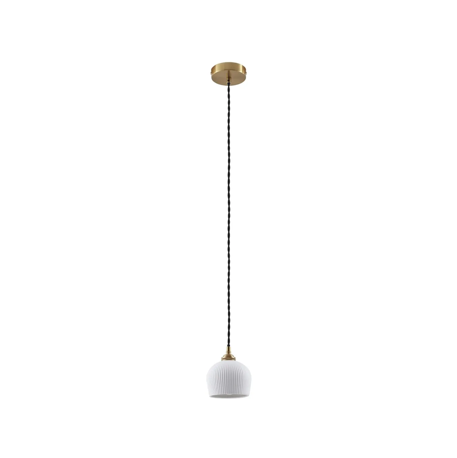 Lindby riippuvalaisin Nolane, Ø 11 cm, keramiikka, valkoinen/messinki