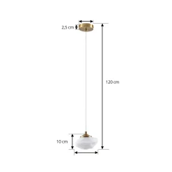 Lindby riippuvalaisin Piatra, opaali/messinki, lasi, Ø 16 cm, G9