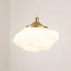 Lindby riippuvalaisin Piatra, opaali/messinki, lasi, Ø 16 cm, G9