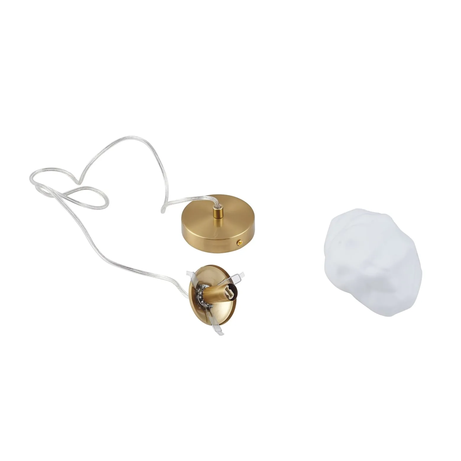Lindby riippuvalaisin Piatra, opaali/messinki, lasi, Ø 16 cm, G9
