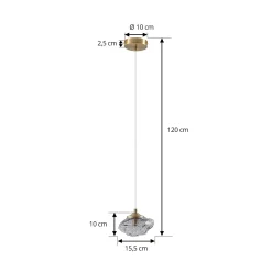 Lindby riippuvalaisin Piatra, savu/messinki, lasi, Ø 16 cm, G9
