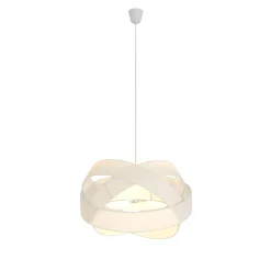 Lindby Riippuvalaisin Simaria, valkoinen, tekstiili, Ø 60 cm, E27