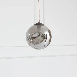 Lindby Riippuvalaisin Valentina, E27, Ø 25 cm, savunharmaa, lasi