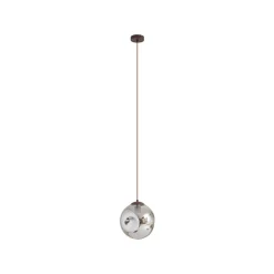 Lindby Riippuvalaisin Valentina, E27, Ø 25 cm, savunharmaa, lasi