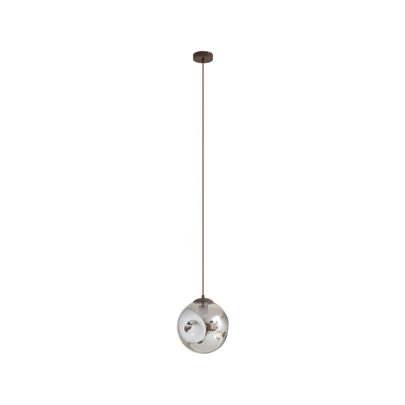 Lindby Riippuvalaisin Valentina, E27, Ø 25 cm, savunharmaa, lasi