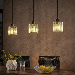 Lindby Riippuvalaisin Vella, läpinäkyvä, lasi, 83cm, 3-valo.