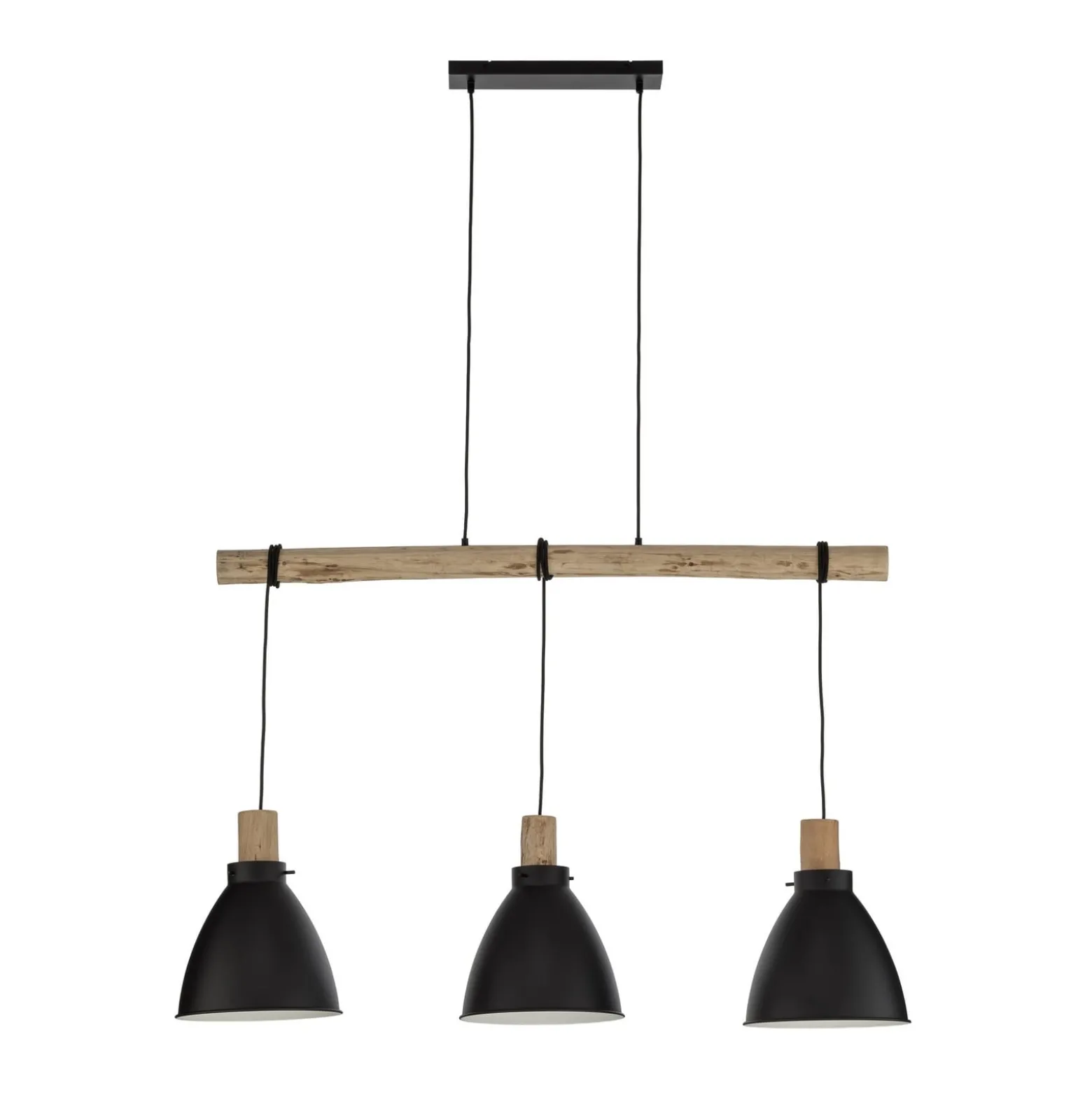 Lindby riipusvalaisin Trebale, E27, Ø 28 cm, 3-valo, puu