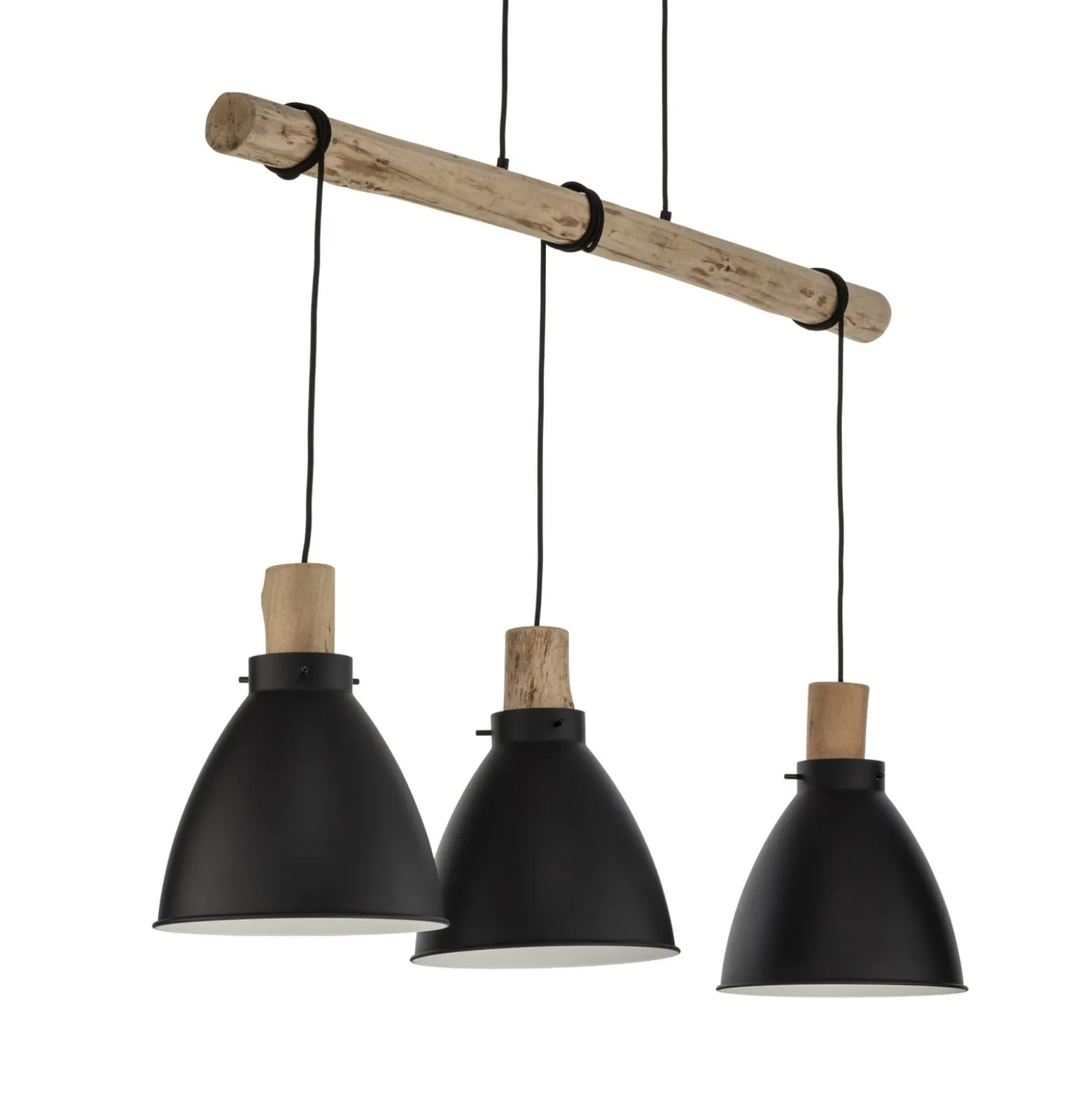 Lindby riipusvalaisin Trebale, E27, Ø 28 cm, 3-valo, puu