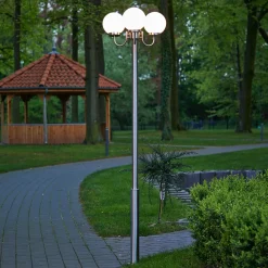 Lindby Samuel ulkovalaisin, 218 cm, 3-valo, pallovalaisin, E27, IP44