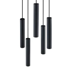 Lindby Sanad-riippuvalaisin, Ø 40 cm, 5-lamppuinen, musta, GU10
