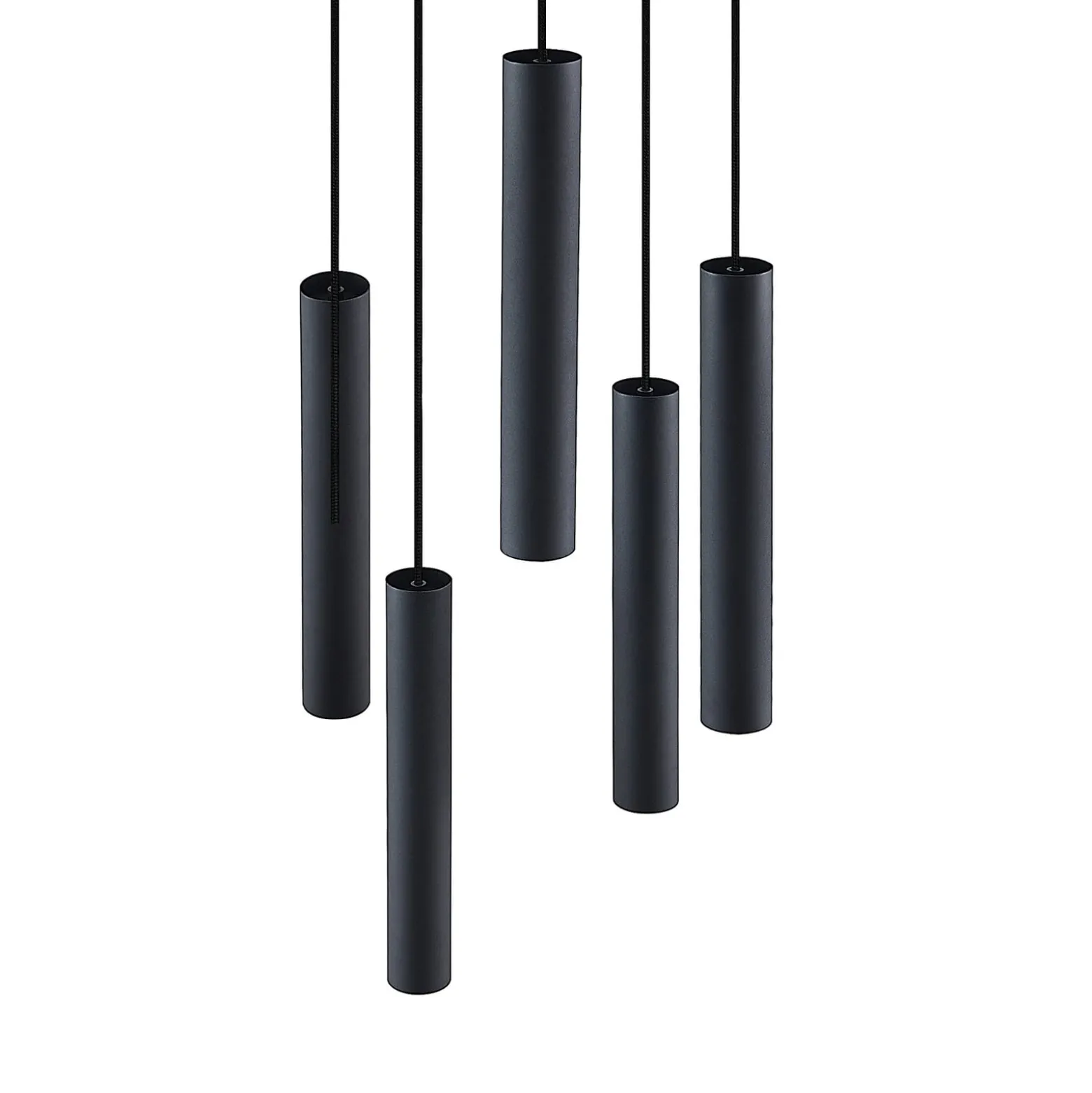 Lindby Sanad-riippuvalaisin, Ø 40 cm, 5-lamppuinen, musta, GU10