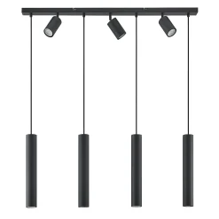 Lindby Sanad riippuvalaisin, 100 cm, 7-lamppuinen, musta, GU10