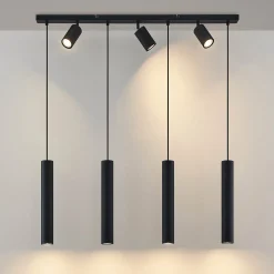 Lindby Sanad riippuvalaisin, 100 cm, 7-lamppuinen, musta, GU10