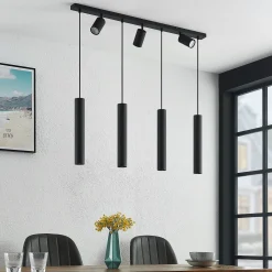Lindby Sanad riippuvalaisin, 100 cm, 7-lamppuinen, musta, GU10