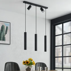 Lindby Sanad riippuvalaisin, 70 cm, 5-lamppuinen, musta, GU10