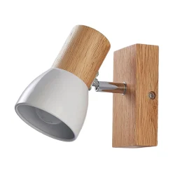 Lindby seinäpiste Thorin, 14 cm korkea, valkoinen, puu, E14