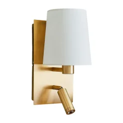 Lindby seinävalaisin Aiden, 30 cm, antiikkimessinki, LED-lukuvalaisin