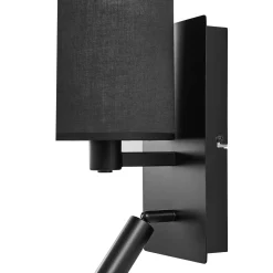 Lindby seinävalaisin Aiden, 30 cm, musta, LED-lukuvalo, E14