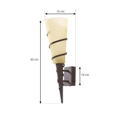 Lindby seinävalaisin Anouk, korkeus 44 cm, lasi, metalli, taskulamppu