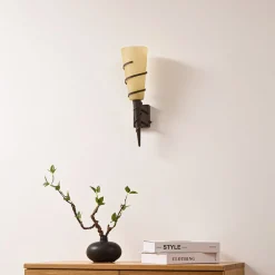Lindby seinävalaisin Anouk, korkeus 44 cm, lasi, metalli, taskulamppu