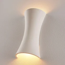 Lindby seinävalaisin Edon, valkoinen, kipsi, kovera, 30 cm