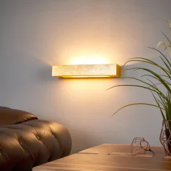Lindby seinävalaisin Emina, kulta, kipsi, 36cm, E14