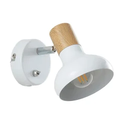 Lindby seinävalaisin Fridolin, 14cm, valkoinen, metalli, kytkin