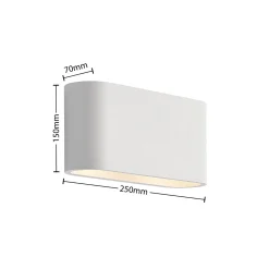 Lindby seinävalaisin Mavora, pyöreä, 25 cm, valkoinen, kipsi, G9