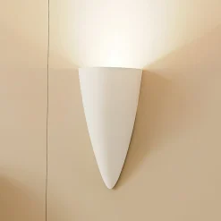 Lindby seinävalaisin Pascali, korkeus 42 cm, valkoinen, kipsi
