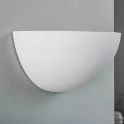 Lindby seinävalaisin Pascali, korkeus 13 cm, valkoinen, kipsi