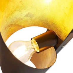 Lindby seinävalaisin Vanni, musta/kulta, metalli, korkeus 57cm