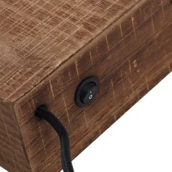 Lindby seinävalaisin Vatana, puu, pistoke, USB-portti, 80 cm