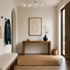 Lindby Shiloh -kattokohdevalo, 5-lamppuinen, luonnonvärinen/beige, puu