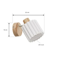 Lindby Shiloh -seinäkohdevalaisin, luonnonväri/beige, puu/pellava, E14