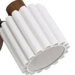Lindby Shiloh -seinäkohdevalaisin, pähkinä/beige, puu/pellava, E14