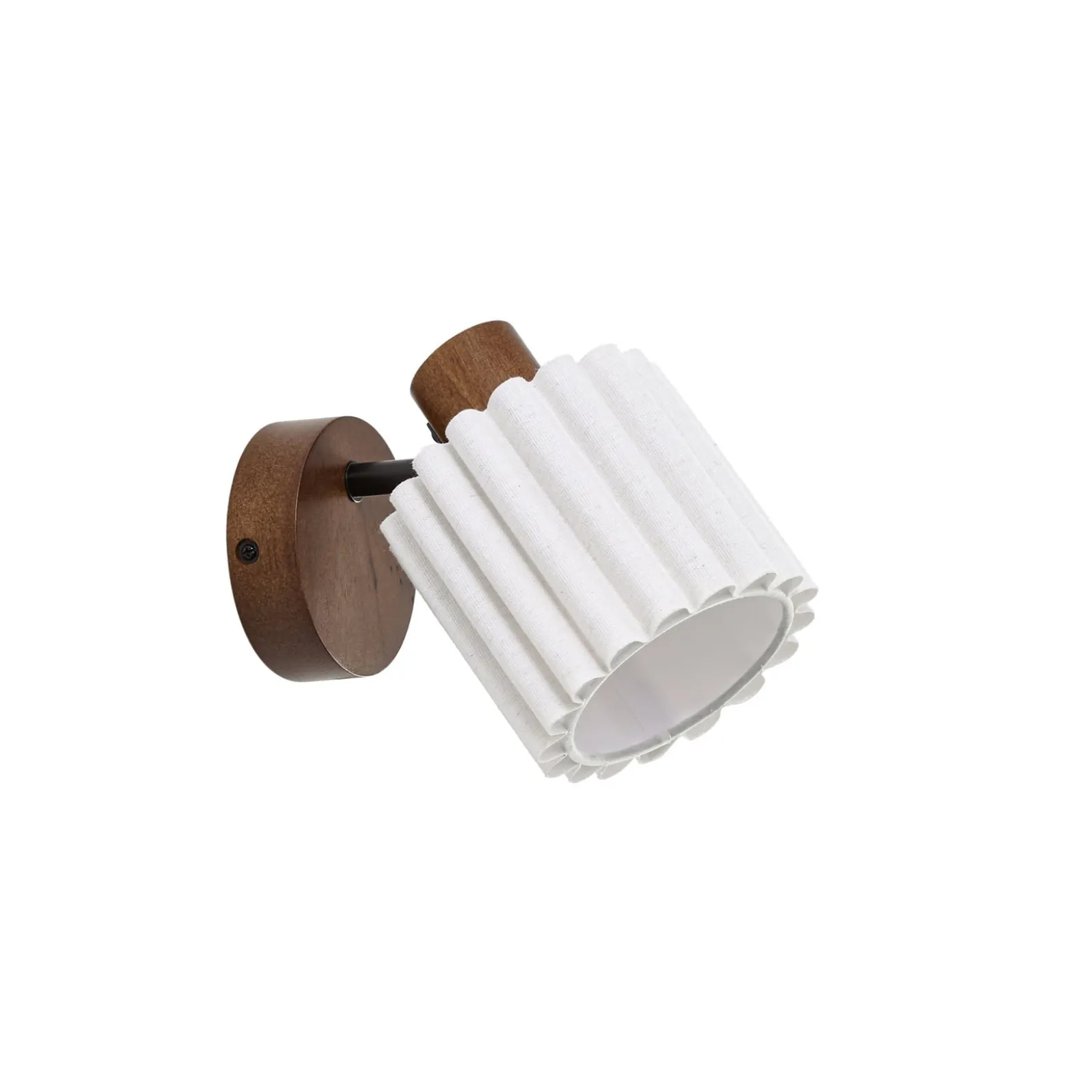 Lindby Shiloh -seinäkohdevalaisin, pähkinä/beige, puu/pellava, E14