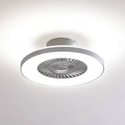 Lindby Smart LED-kattotuuletin Paavo, hopea, hiljainen, Tuya