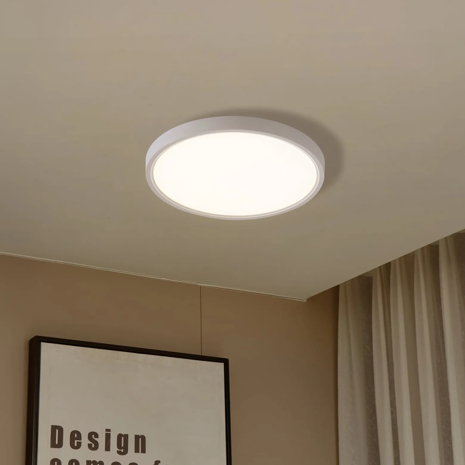 Lindby Smart LED-kattovalaisin Deika, Ø 40 cm, valkoinen, Tuya
