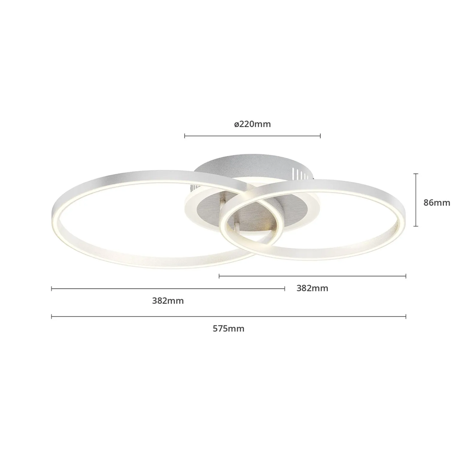 Lindby Smart LED-kattovalaisin Edica, 58 cm, Tuya, CCT