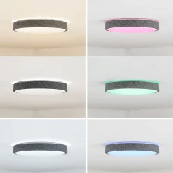Lindby Smart LED-kattovalaisin Elmor Ø 39 cm harmaa RGB CCT