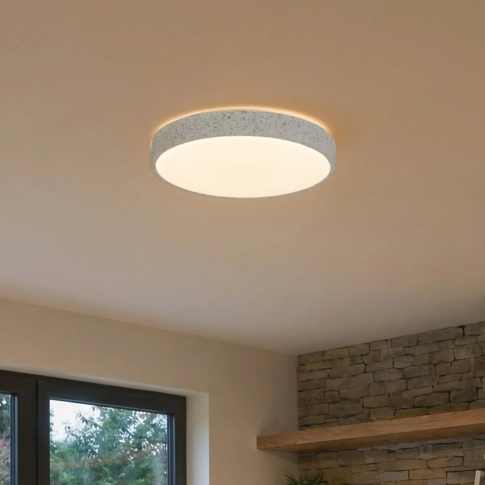 Lindby Smart LED-kattovalaisin Elmor Ø39cm harmaa RGB CCT Tuya Tuya