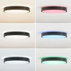 Lindby Smart LED kattovalaisin Innes musta 38cm RGB CCT Tuya Tuya